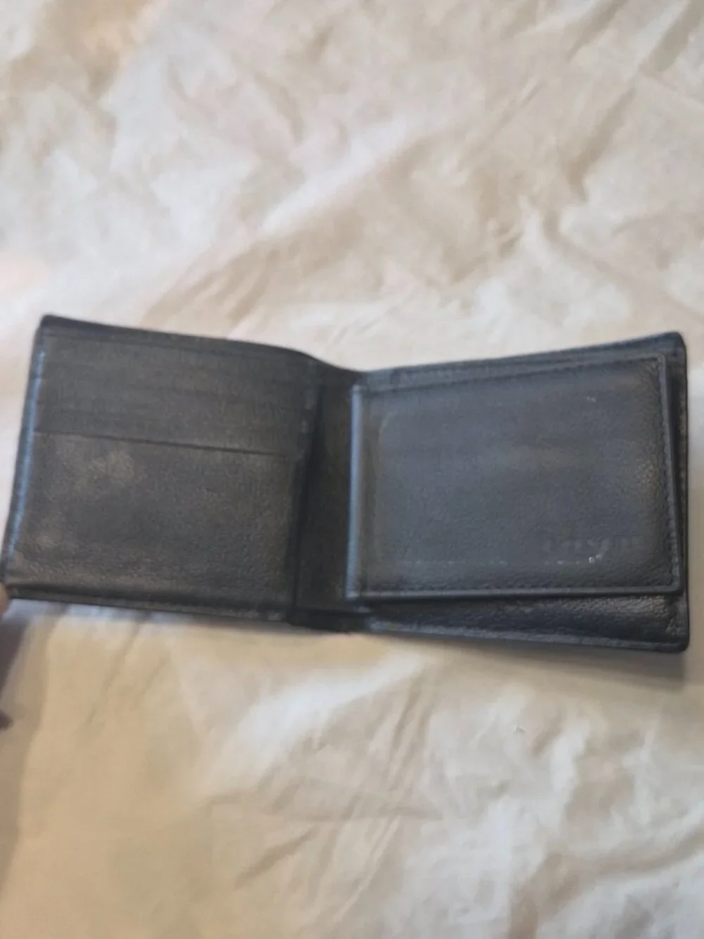 Two Men's Coach Classic Bifold Leather Wallets One Solid, One Striped